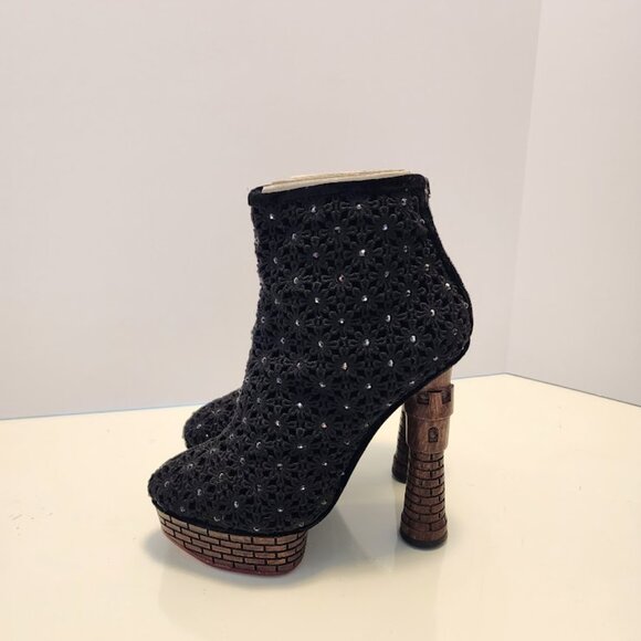 Charlotte Olympia Castle Heeled Ankle Boots - Picture 9 of 9